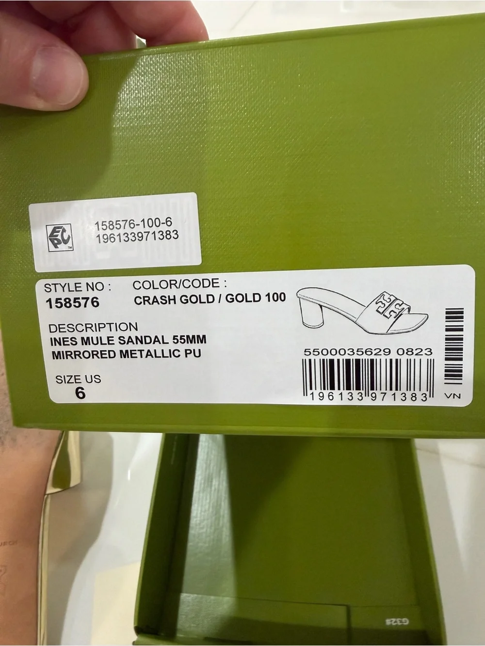 Tory Burch Metallic Gold Logo Slide Mules